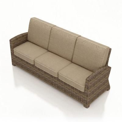 Aluminum Frame and PE Rattan Waterproof Anti-Aging Park Outdoor Three Seat Sofa