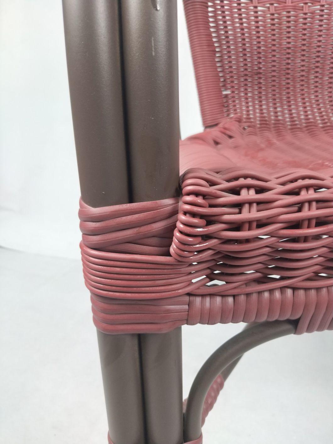 Modern Green Style Outdoor Armchair Garden Furniture Aluminum Terrace Rattan Chair