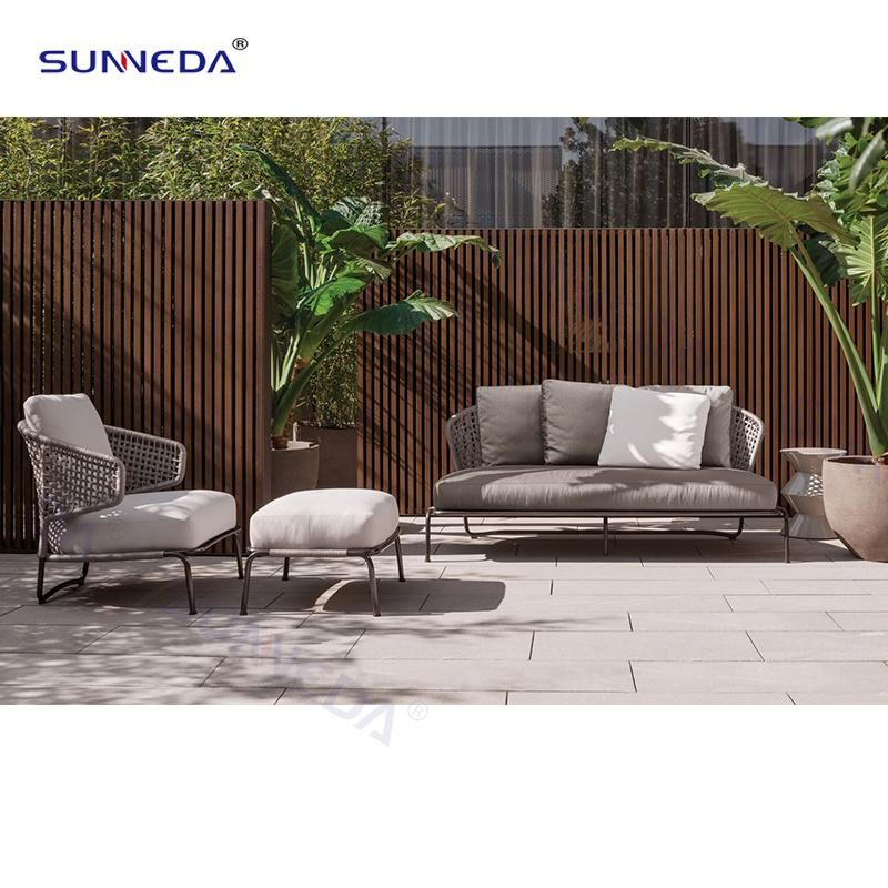 Leisure Waterproof Rope Woven Patio Single Seat Sofa Used in Parks, Balconies and Patio