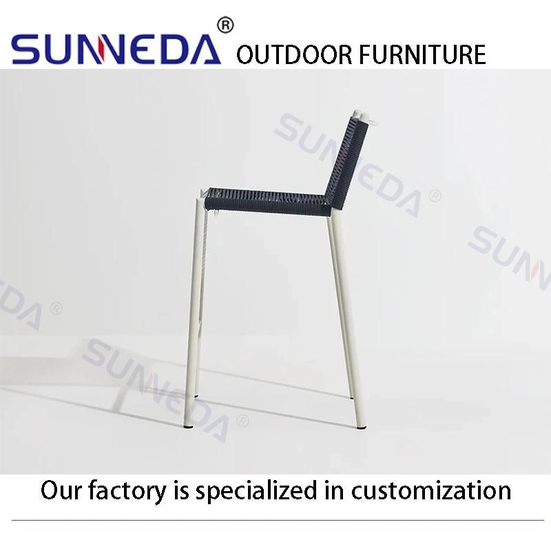 New Concept Stack Structure Garden Chairs and Table Metal Wooden