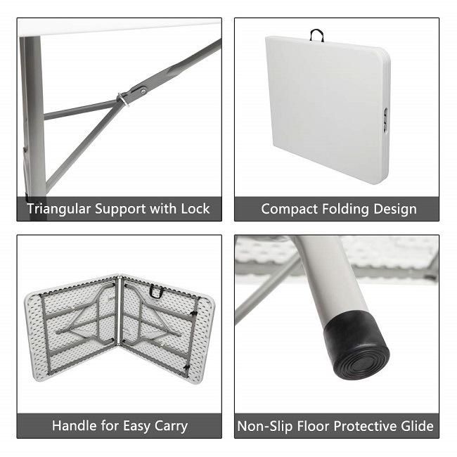 High Quality 6FT 72inch HDPE Blow Mould Outdoor Folding Table