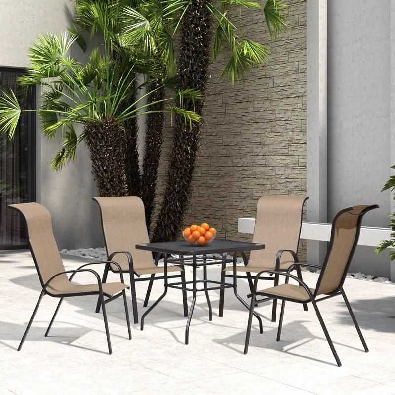 Outdoor Aluminum Frame Garden Extending Polywood & Textilene Dining Chair