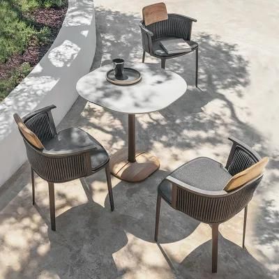 Best Selling Cheap Grey French Bistro Wicker Garden Rattan Chair for Villa and Hotel