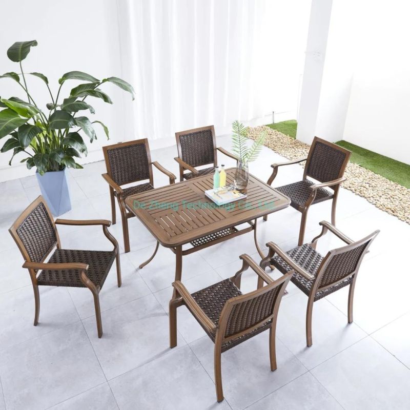 New Arrival Outdoor Garden Patio Furniture Moulded Aluminum Round Outdoor Table and Chairs Set