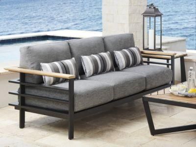 High Quality Waterproof Black Frame with Soft Cushion for 3 Seat Outdoor Sofa