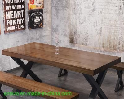 Solid Wood Table Top Rectangle Solid Wood Large Dining Room Dining Table Walnut Color Dining Table
