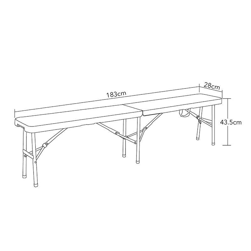 Wholesale 6FT Lightweight Plastic Blow Mould White Folding Bench