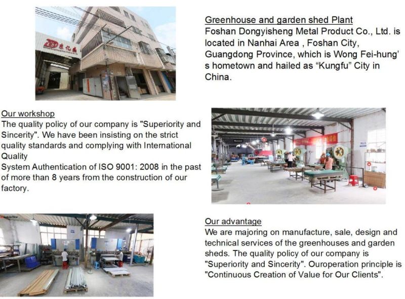 Customized Movable Sunroom with Polycarbonate Sheet Outdoor Furniture Greenhouse Rdga1008 -10mm