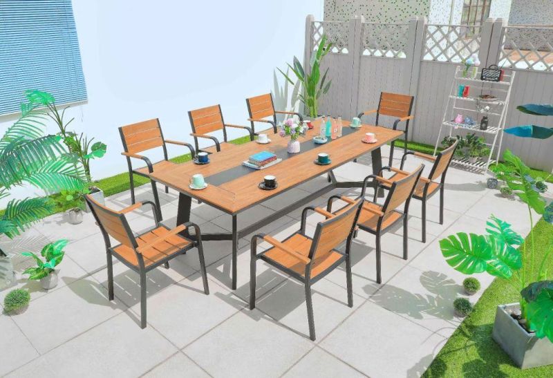 All Weather Durable Material Patio Chair for Garden Polywood Top with Aluminum Frame