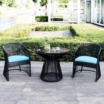 High Quality Combination Courtyard Balcony Leisure Rattan Terrace Outdoor Garden Waterproof Sunscreen Chair Coffee Table