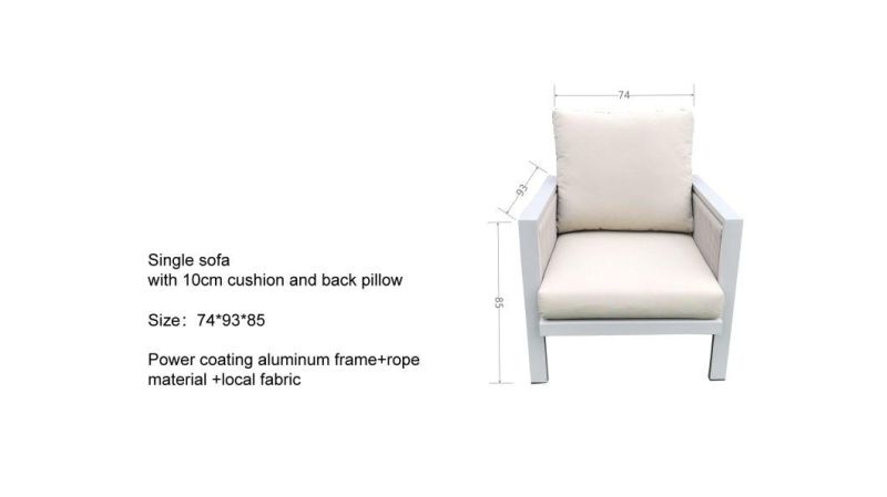 New Aluminium+ Rope Darwin or OEM by Sea Outdoor Sofa Set