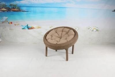 Leisure Round Rattan Weaving Outdoor Garden Chair with Soft Cushion