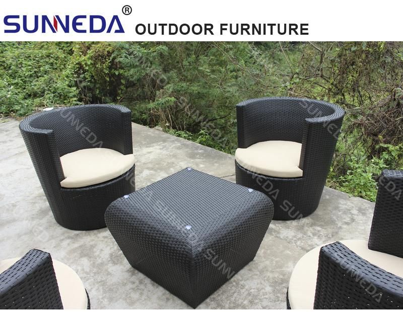 Outdoor Garden Patio Rattan Furniture Table Set with Pillow and Glass Cover