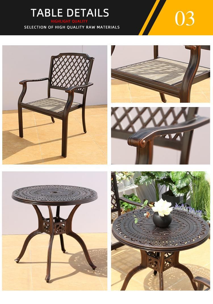 High Quality Dining Table Cast Aluminum Outdoor Patio Garden Furniture