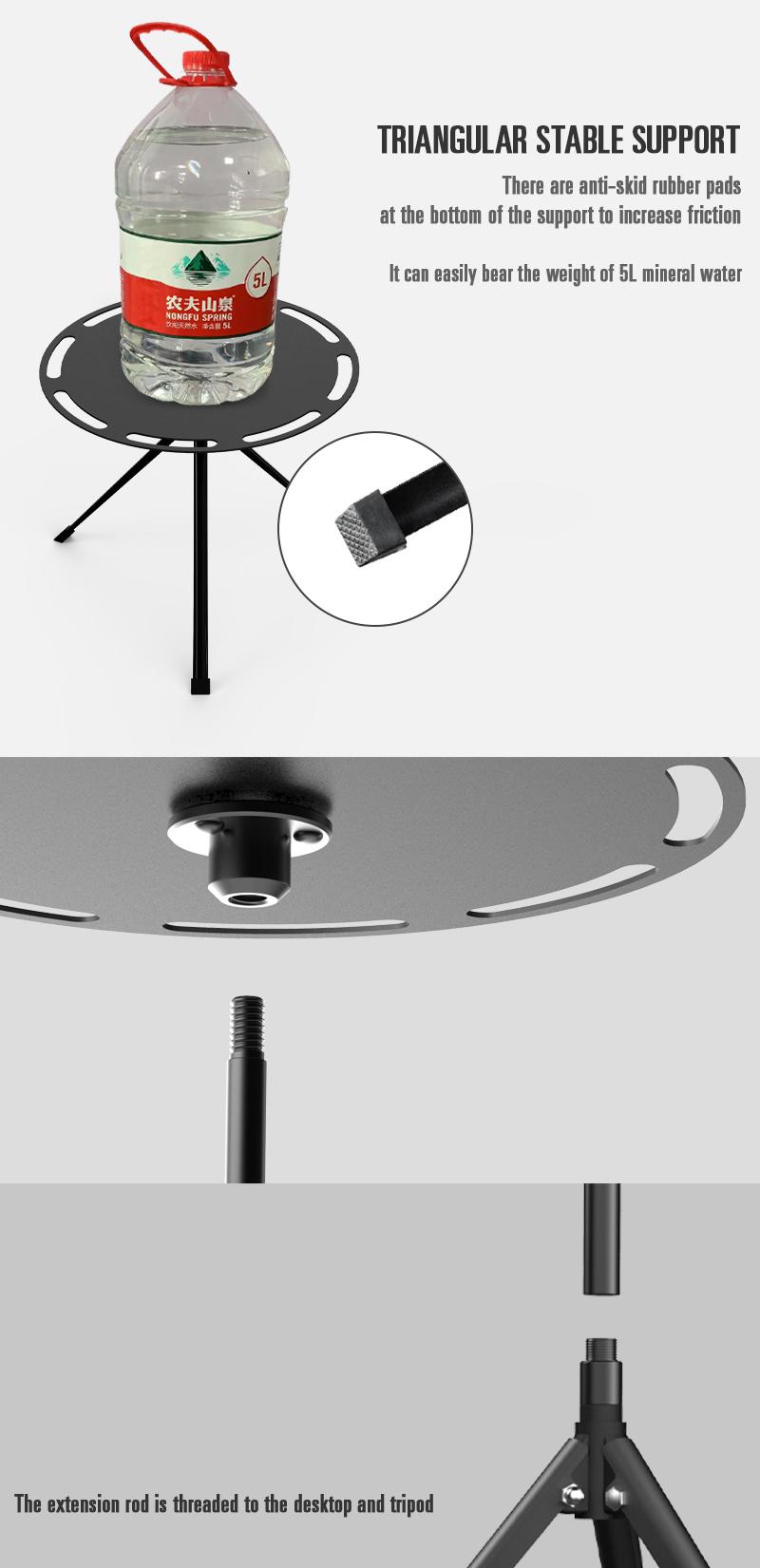 Table Pliable Aluminum Alloy Height Optional Portable Metal Triangular Folding Table for Picnic
