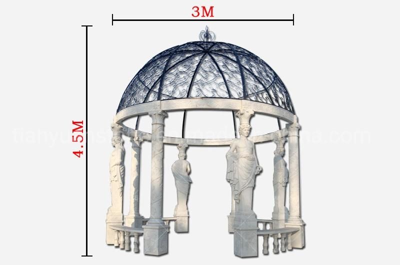 Classical Style Hand Made Stone Sculpture Marble Gazebo