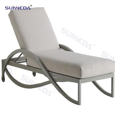 Pool Sun Lounge with Waterproof Acrylic Fabric Cushion