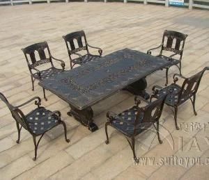 7-Piece Best-Selling Cast Aluminum Table and Chair Outdoor Furniture Transport by Sea