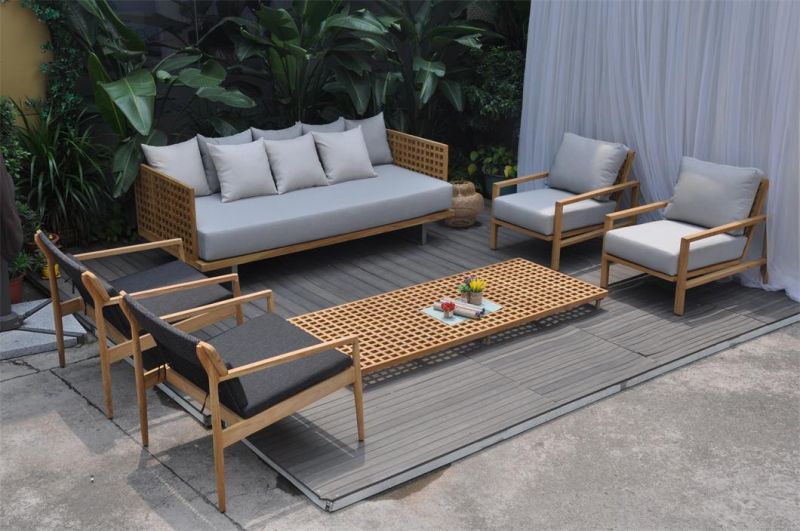 Modern Style Teak Wooden Garden Outdoor Patio Outdoor Wooden Furniture Sofa Set