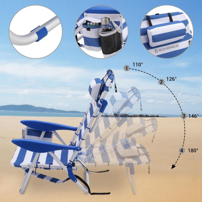 Camping Leisure Simple Portable Fishing Beach Outdoor Folding Chair with Backrest Armrest