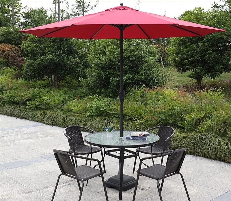 Factory Price Wholesale Small Garden/Patio/Hotel Metal End Table Waterproof Outdoor Round Indoor Coffee Tea Tables Tempered Glass Top Table for Garden Furniture