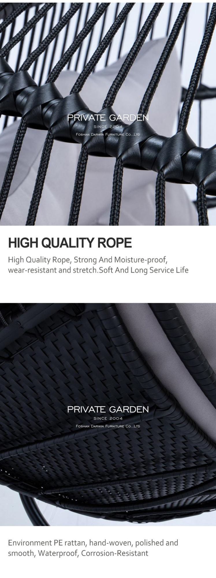 Foshan New OEM Hanging Egg Garden Swing Chair with Cheap Price Patio Hammock