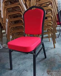 Beautiful Black Frame Red Fabric Dining Chair for Church/Wedding/Event/Meeting Room Furniture Wholesale