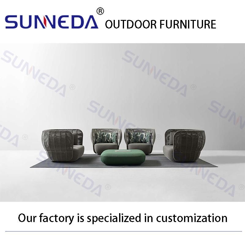 Garden Sets Outdoor Furniture Aluminum Rattan Chair Patio Lounge with Table