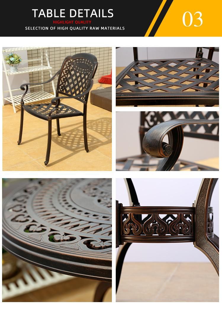 Cast Aluminum Table Chair Single/Seat Sofa Set Design Outdoor Garden Furniture