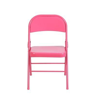 Manufacturer Low MOQ Fast Delivery Custom Travel Outdoor Camping Pink Metal Folding Chairs