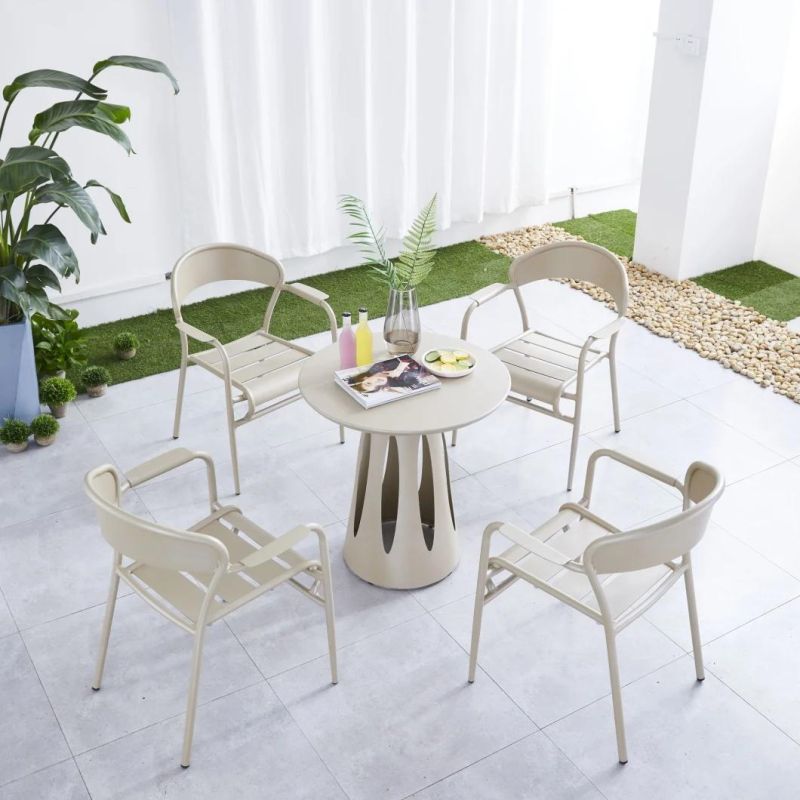 2021 New Design Aluminum Frame Metal Colorful Dining Bar Chairs