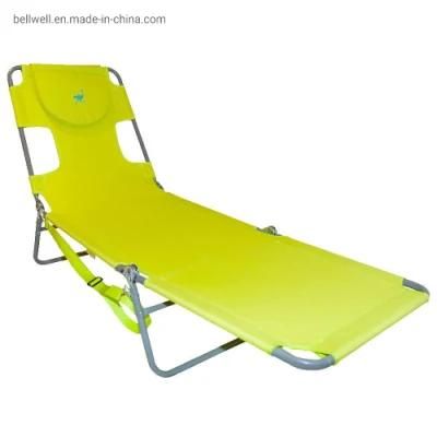Chaise Lounge Folding Cot Camping Adjustable Recliner Sunbathing Beach Chair