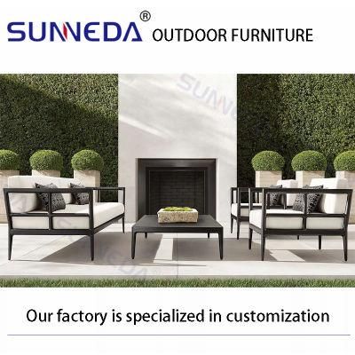 Outdoor Aluminum Frame Sofa &amp; Aluminum Plate Table Comfortable Furniture