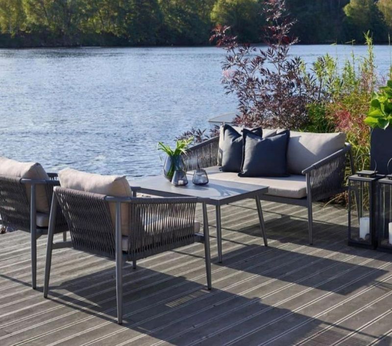 Casual Home Furniture Set Outdoor Garden Aluminum Rope Waterproof Sofa