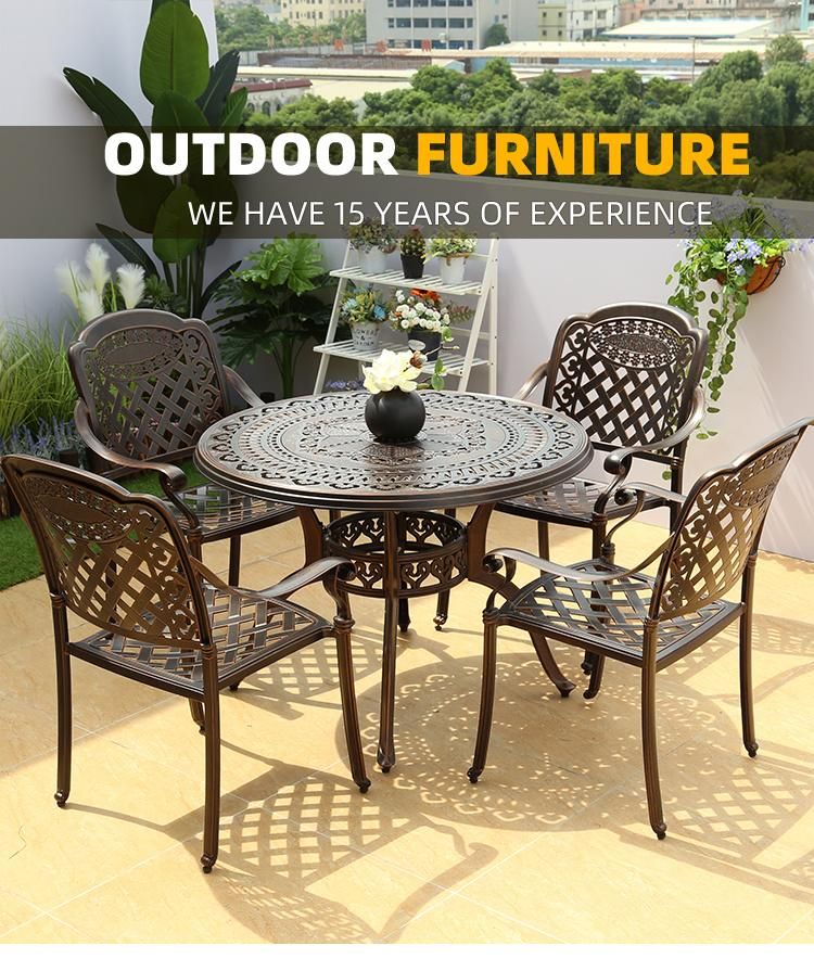 Cast Aluminum Table Chair Single/Seat Sofa Set Design Outdoor Garden Furniture