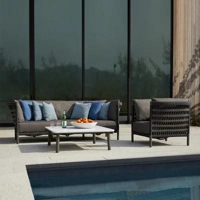 European Style Outdoor Beautiful and Durable Pure Handmade Rope Villa Garden Sofa Set