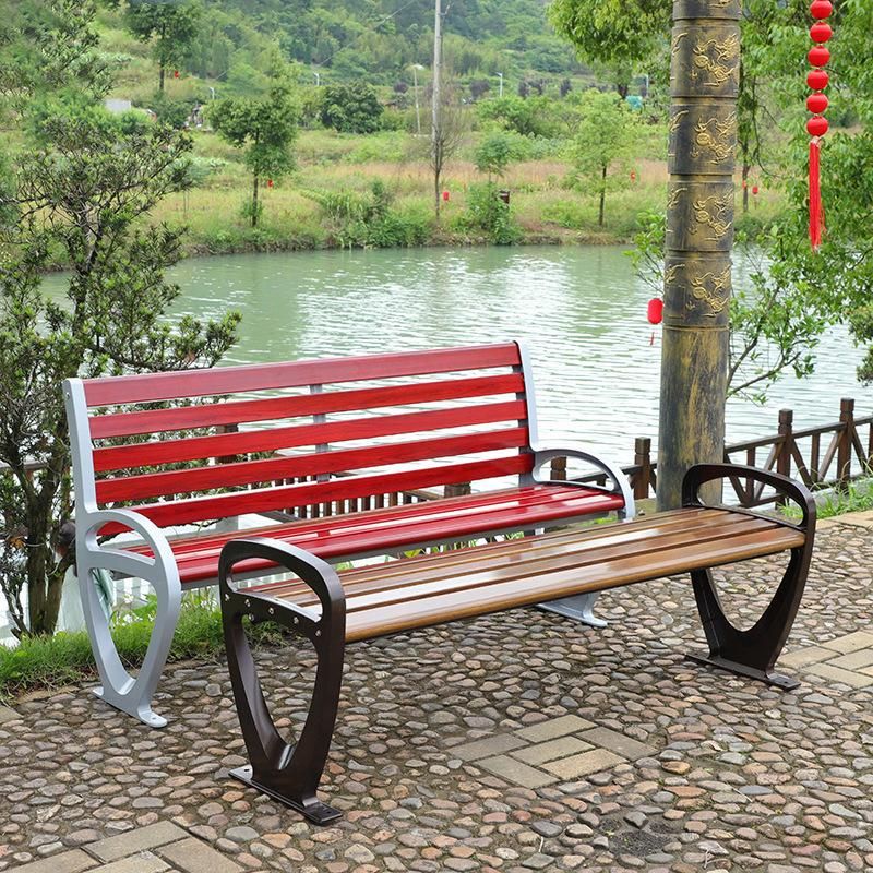 Outdoor Wooden Cast Iron Park Garden Bench