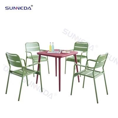 Colorful Outdoor Tables and Chairs with Advanced Welding Technology