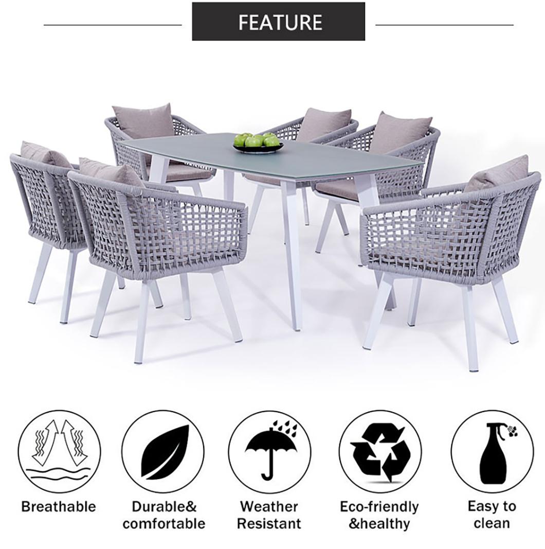 Modern Home Table Chair Combination Outdoor Aluminum Restaurant Furniture Set