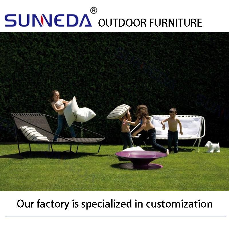 Outdoor Hot-Selling Simple Patio Weave Wide Flat Webbing Chaise Chair