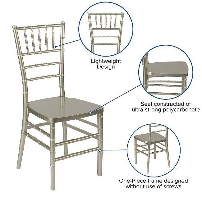 Gold Stackable Resin Metal Tiffany Chiavari Chairs for Wedding Event