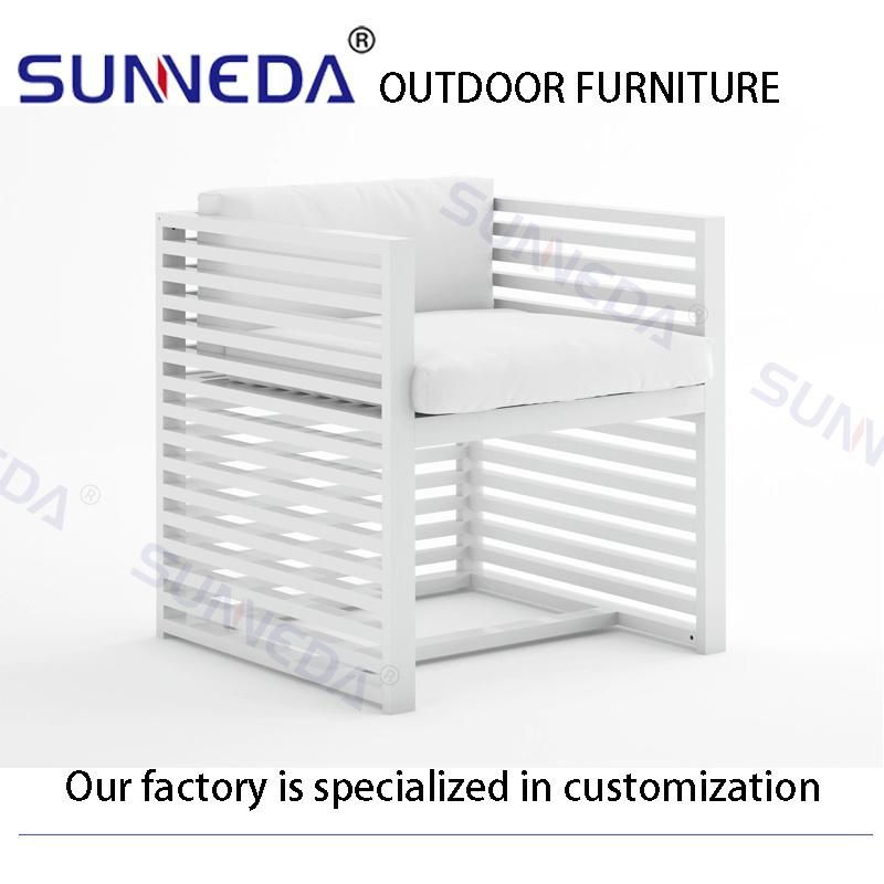 UV Outdoor Aluminum Square Tube Frame Chair Set Presentable Furniture