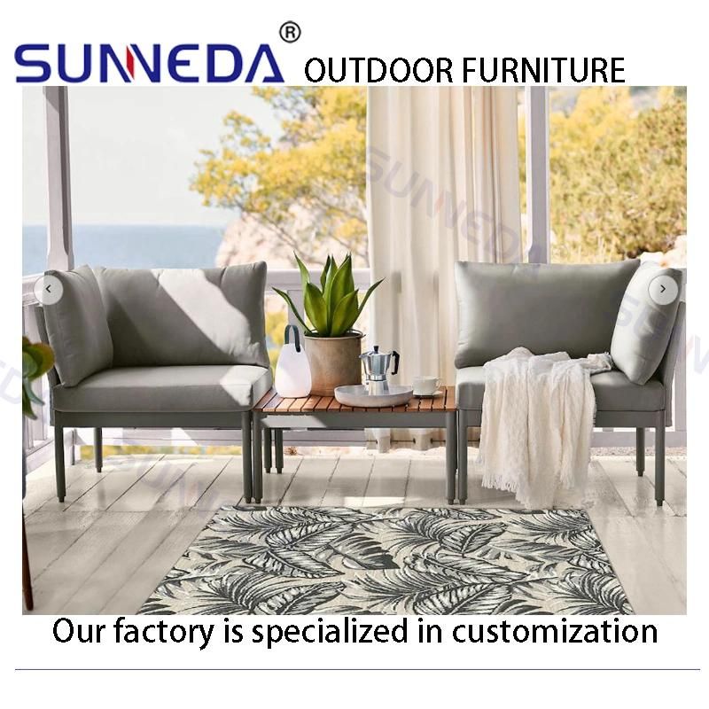 Modern Outdoor Aluminum Sectional Sofa Full Set Upholstery Combination Furniture