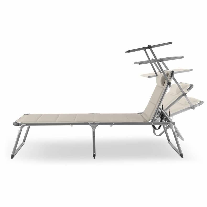 Adjustable Chaise Lounge Chair Outdoor Lounge Chair with Sunshade