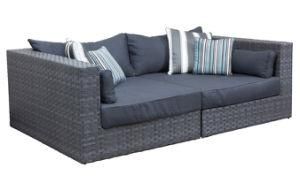 Garden Rattan Wicker Furniture 2PCS Hampton Day Bed Sofa Set