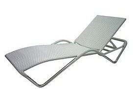 Outdoor Garden Rattan Furniture Un Lounger Carlson White Wicker