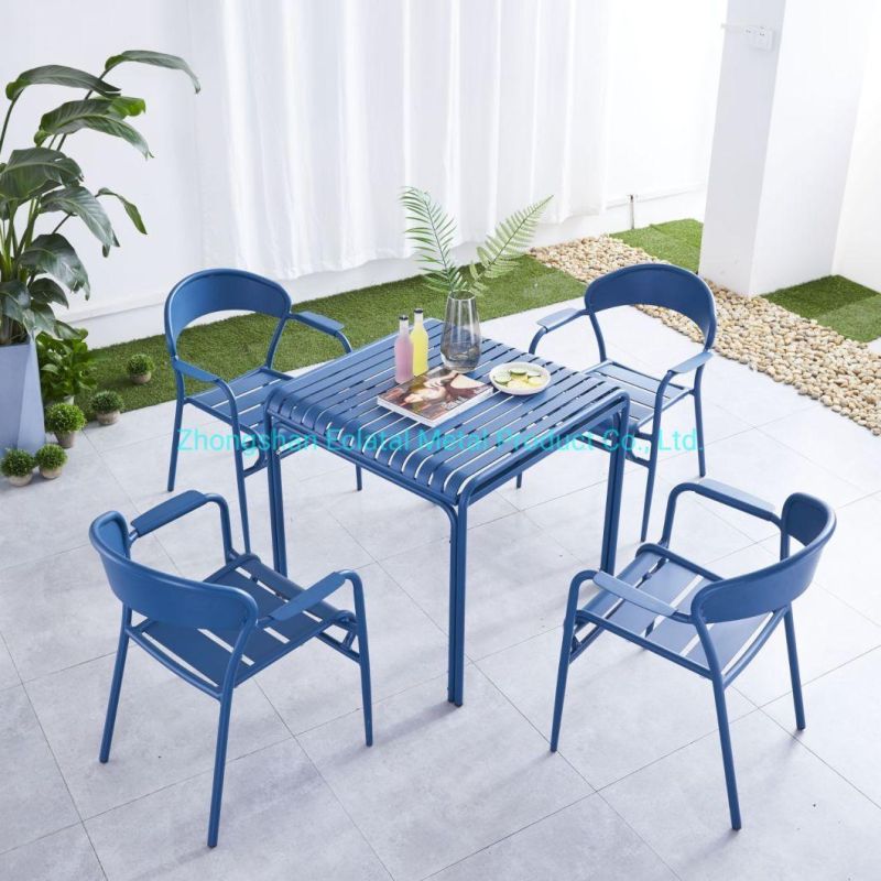 2021 New Design Aluminum Frame Metal Colorful Dining Bar Chairs