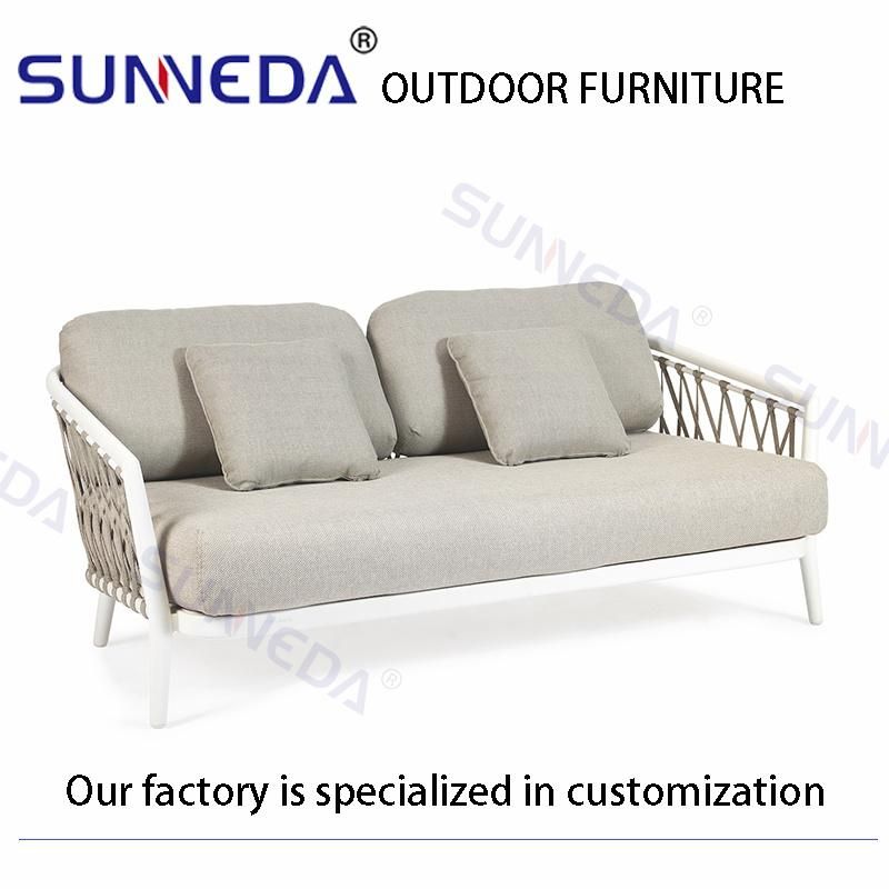 Outdoor Rope Mix Woven Love Seat and Table Covers Antiskid Material Cushion Sofa