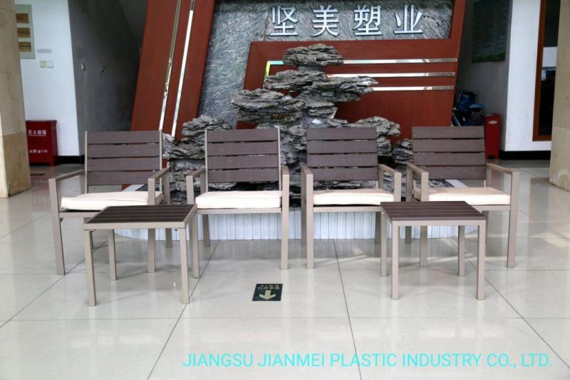 HDPE Wooden Grain Patio 1+1 Coffee Sets