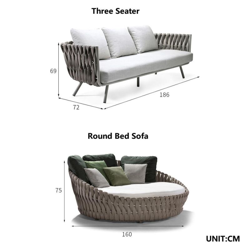 Chinese Modern Design Outdoor Wicker Woven Sofa Collection Armchair